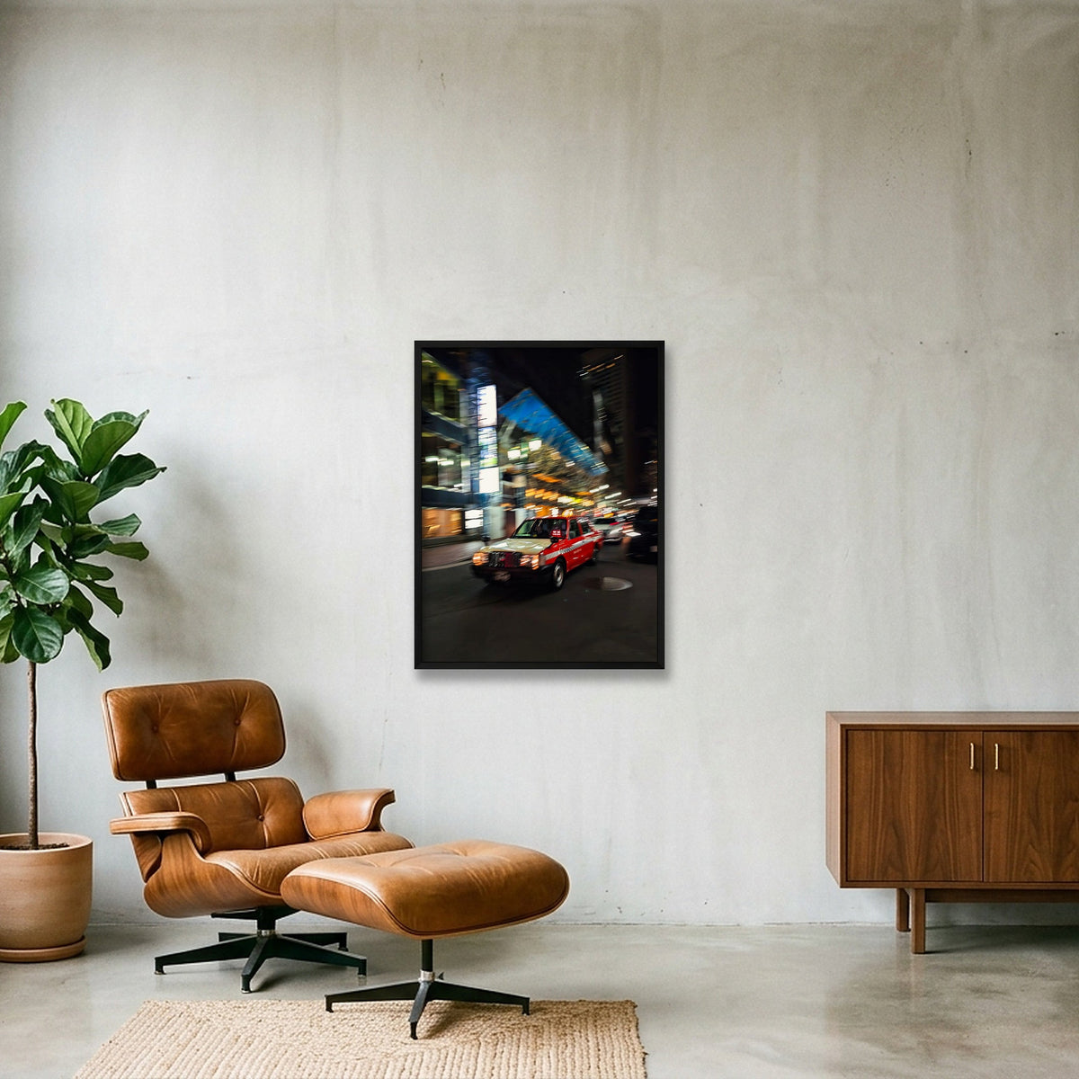 Night lights — 60×80cm, 24×31" Black Frame