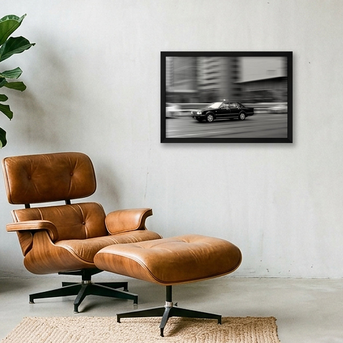 Cars at Night — 45×30cm, 18×12" Black Frame
