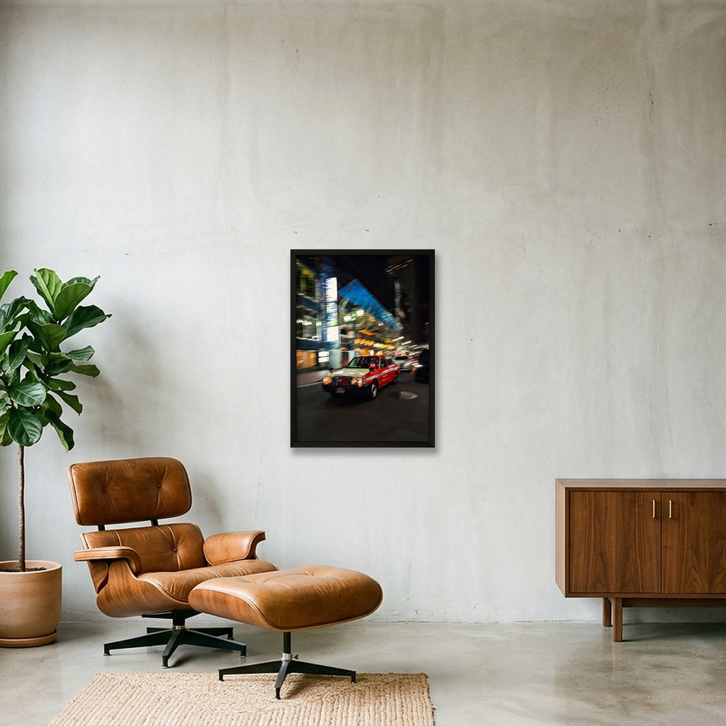 Night lights — 42×59cm, 17×23" Black Frame