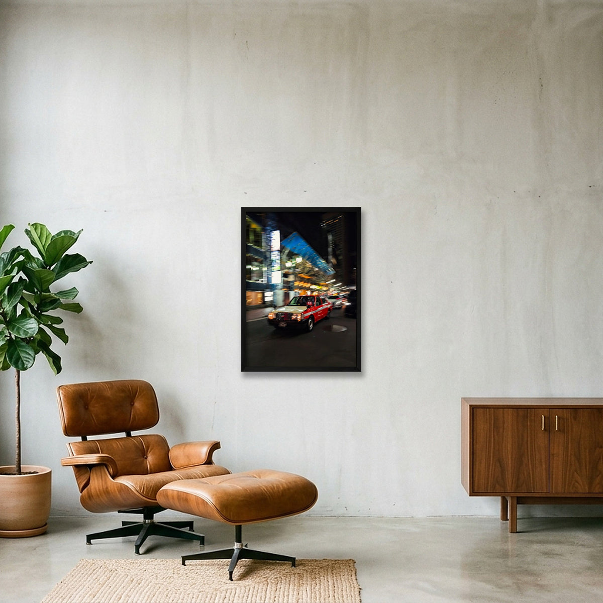 Night lights — 42×59cm, 17×23" Black Frame