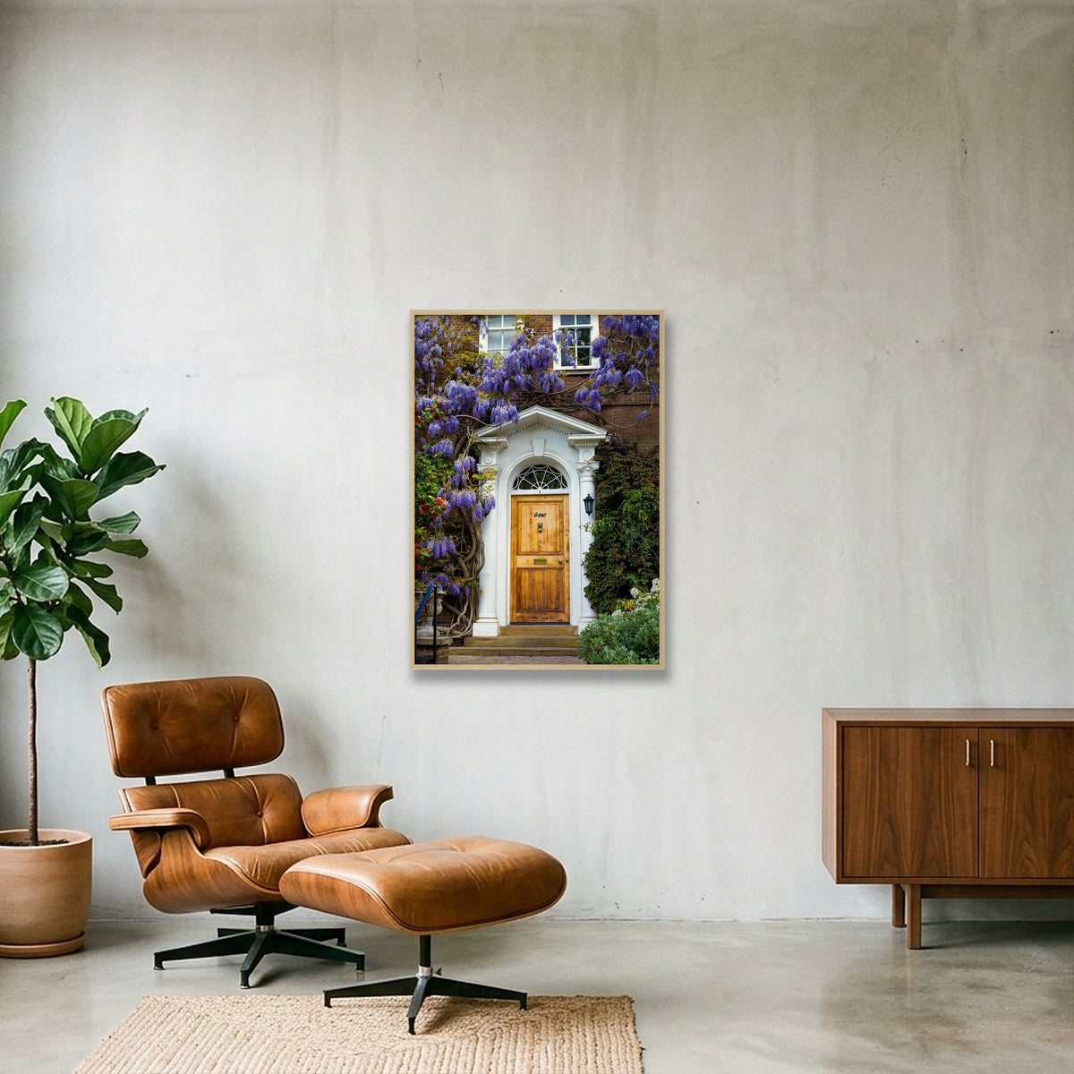 "Wisteria" - London — 70×100cm, 28×39" Oak Frame