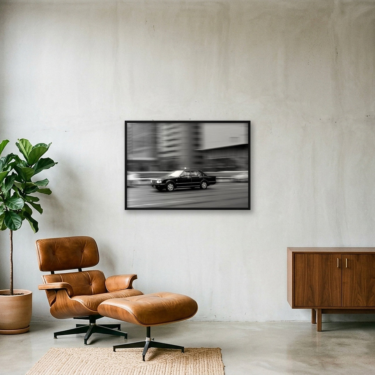 Cars at Night — 100×70cm, 39×28" Black Frame