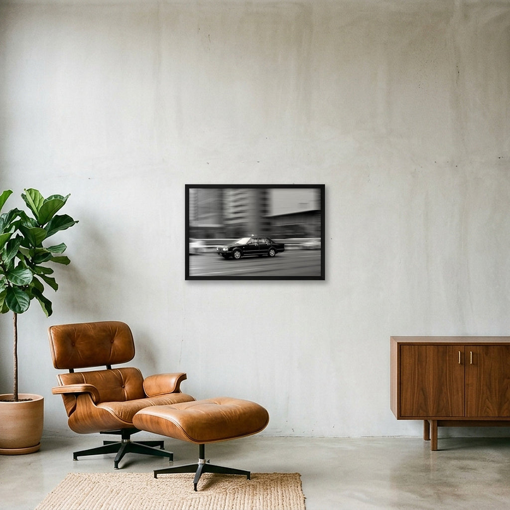 Cars at Night — 60×40cm, 24×16" Black Frame